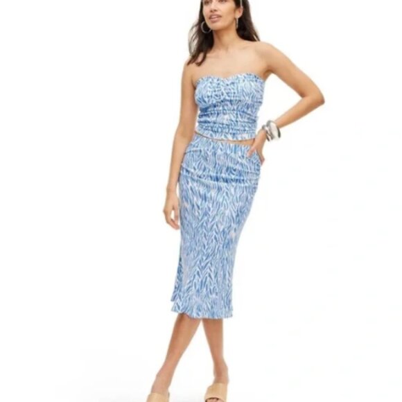 DVF for Target Women's Sea Twig Blue Tank/Tube Top - Picture 5 of 6